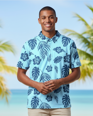 Aloha Blue Sky Mens Polo