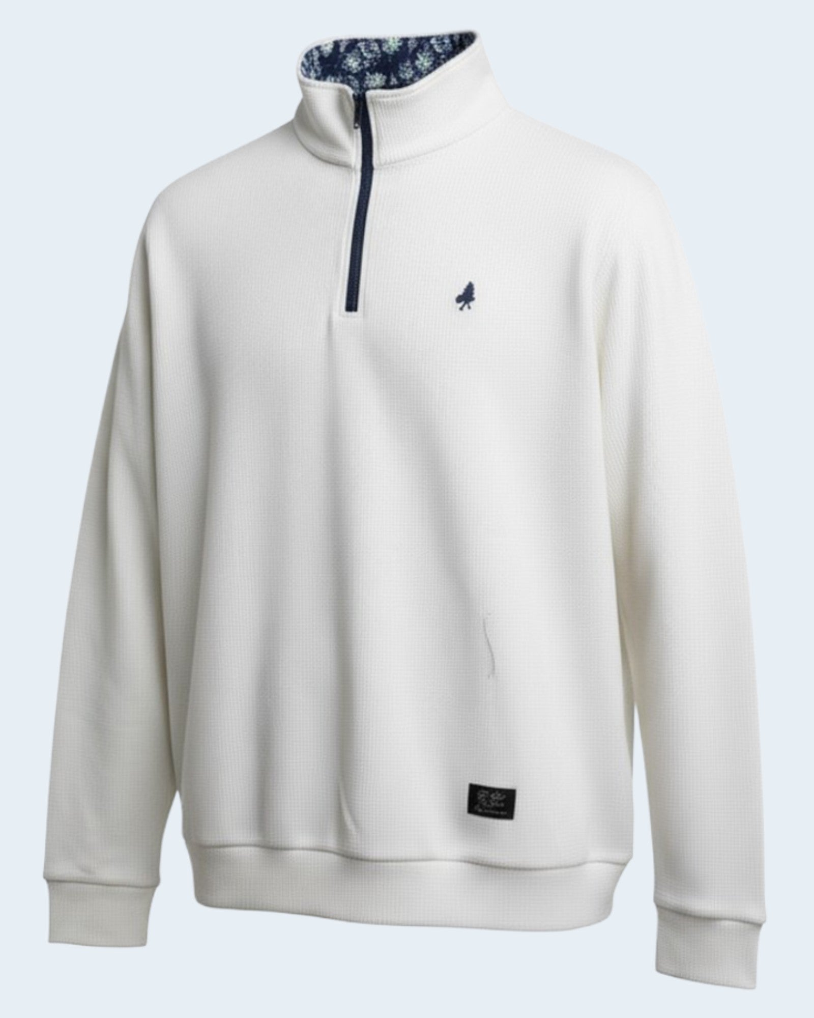 Cph/Golf CLUB WAFFLE P/O JKT 【WHITE】 L Aloha Waves Quarter Zip Golf Pullover - Floral Collar JQ Golf – JQ