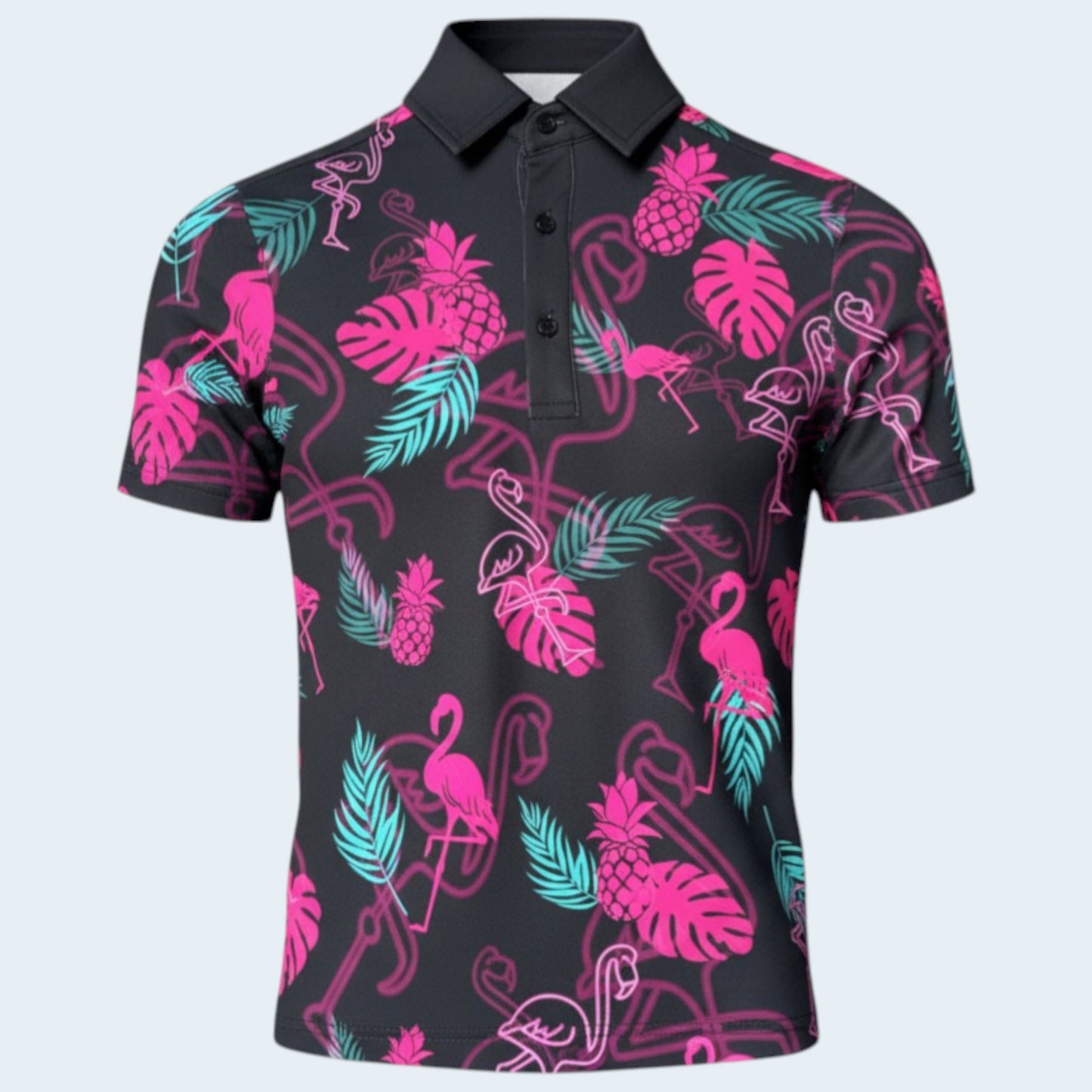Electric Flamingo Mens Polo