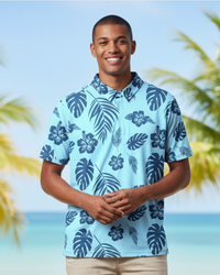 Aloha Blue Sky  Mens Polo