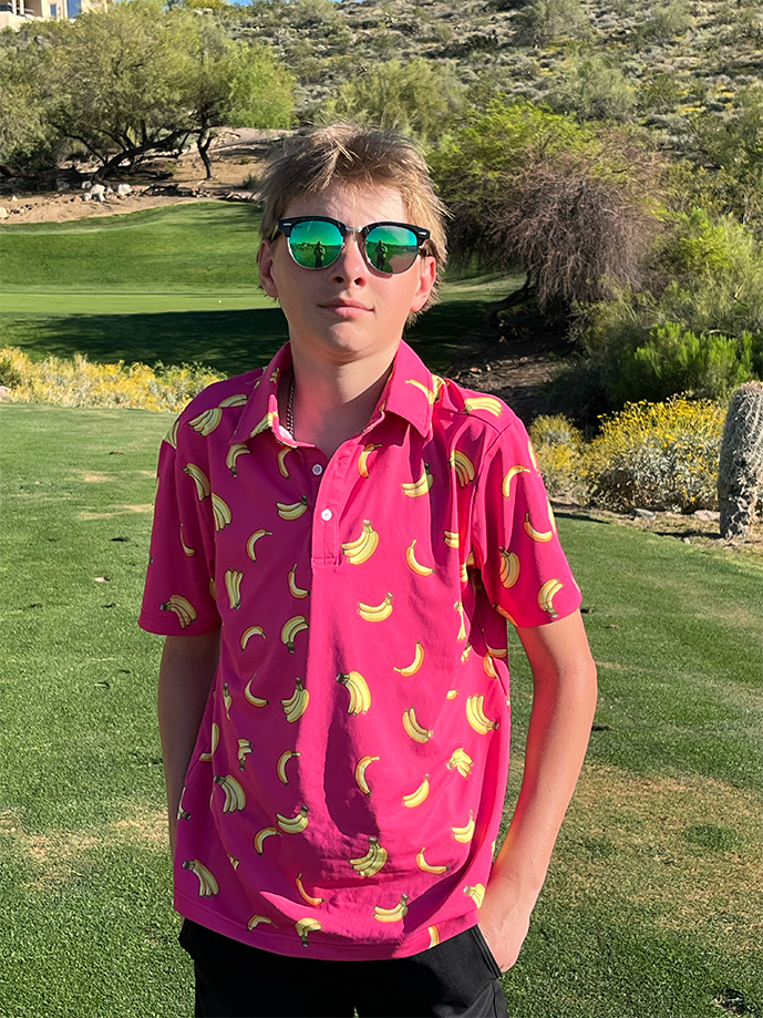 Gone Bananas Youth/Teen Polo - Pink Glo